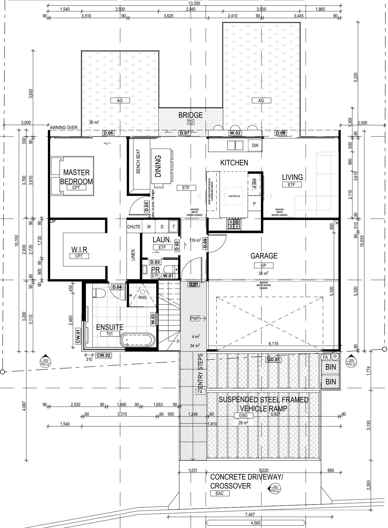 modular house plan upper - Blok Modular